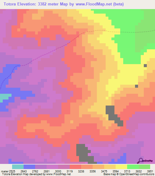 Totora,Peru Elevation Map