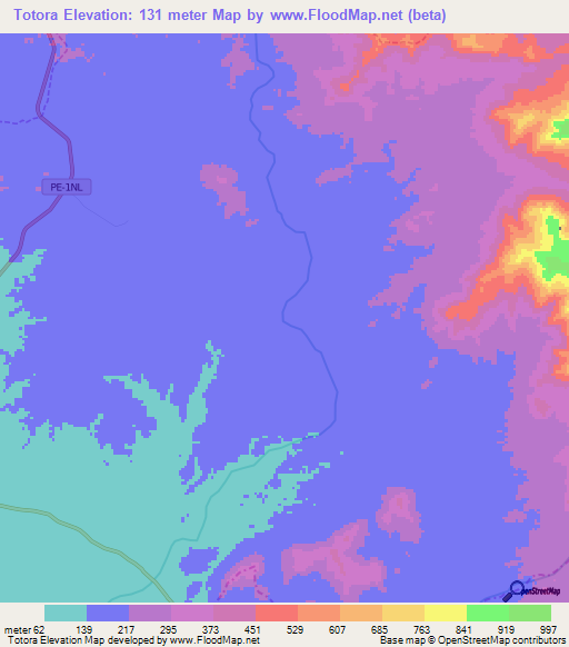 Totora,Peru Elevation Map