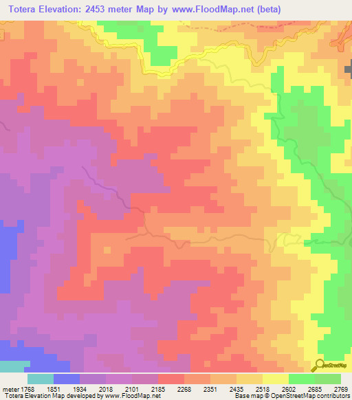 Totera,Peru Elevation Map