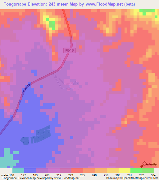 Tongorrape,Peru Elevation Map