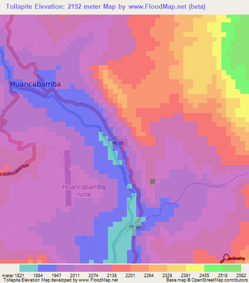 Tollapite,Peru Elevation Map