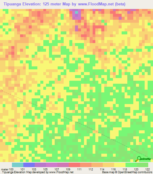 Tipuanga,Peru Elevation Map