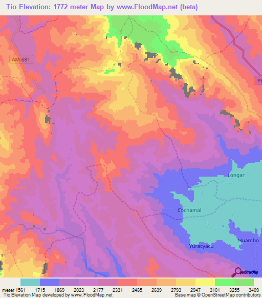 Tio,Peru Elevation Map