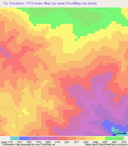 Tio,Peru Elevation Map