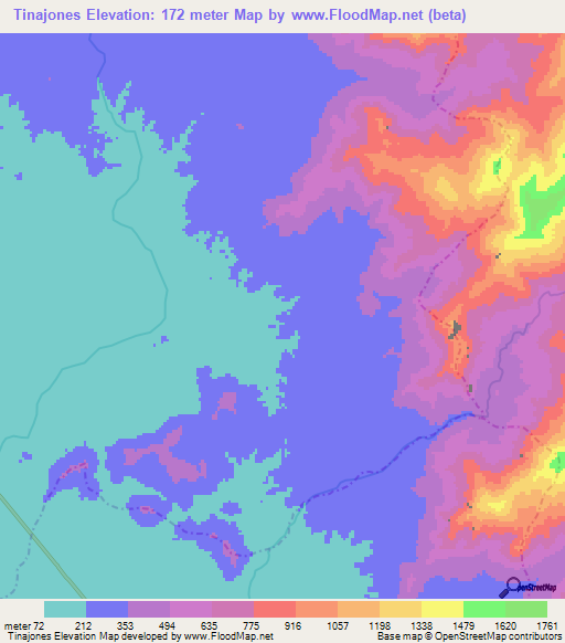 Tinajones,Peru Elevation Map