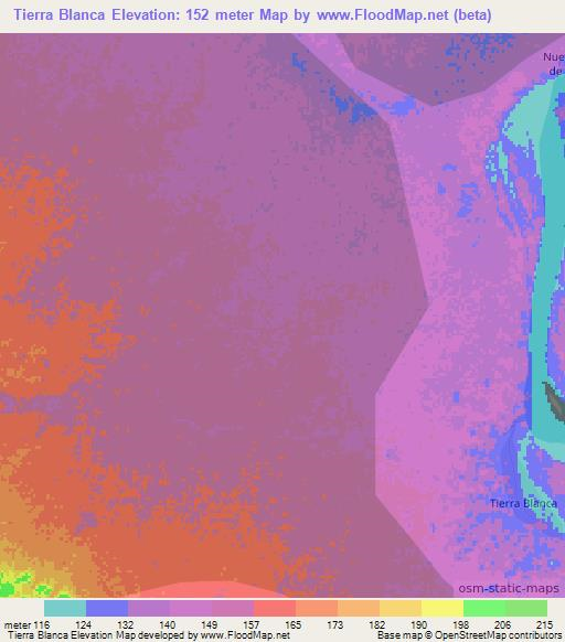 Tierra Blanca,Peru Elevation Map