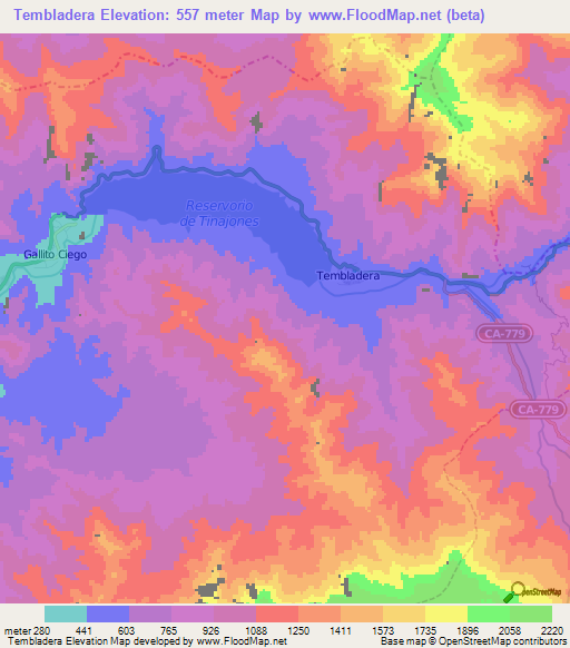 Tembladera,Peru Elevation Map