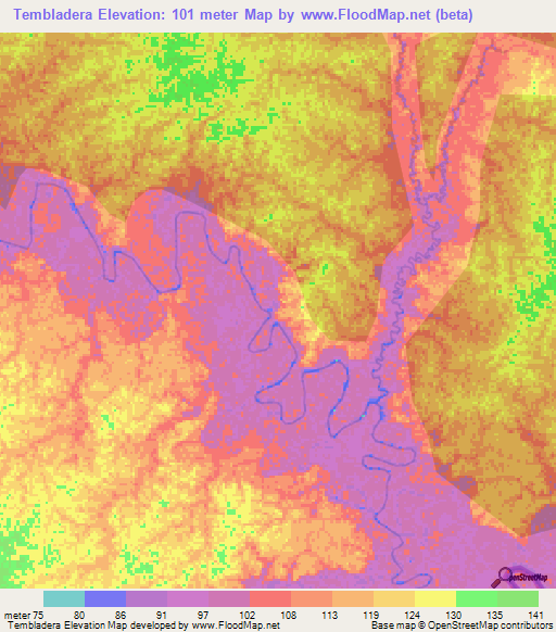 Tembladera,Peru Elevation Map