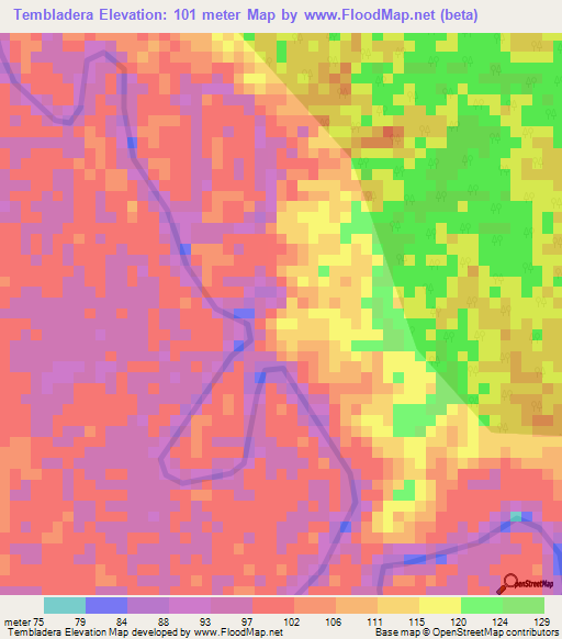 Tembladera,Peru Elevation Map