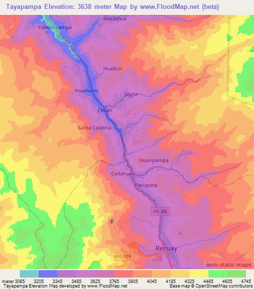 Tayapampa,Peru Elevation Map