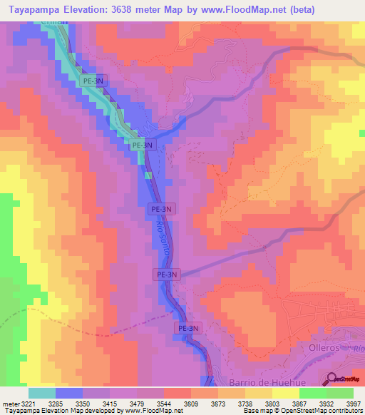 Tayapampa,Peru Elevation Map