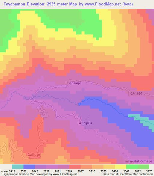 Tayapampa,Peru Elevation Map