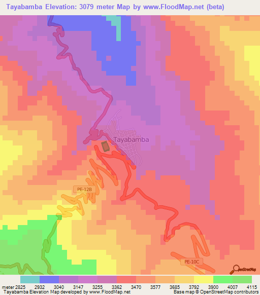 Tayabamba,Peru Elevation Map