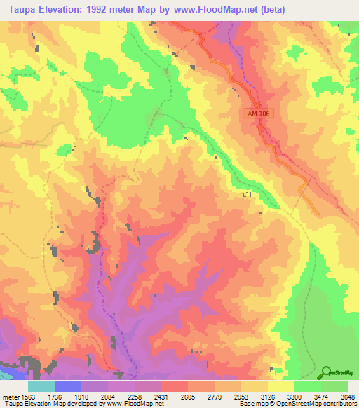 Taupa,Peru Elevation Map