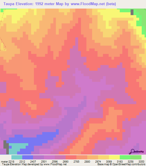 Taupa,Peru Elevation Map