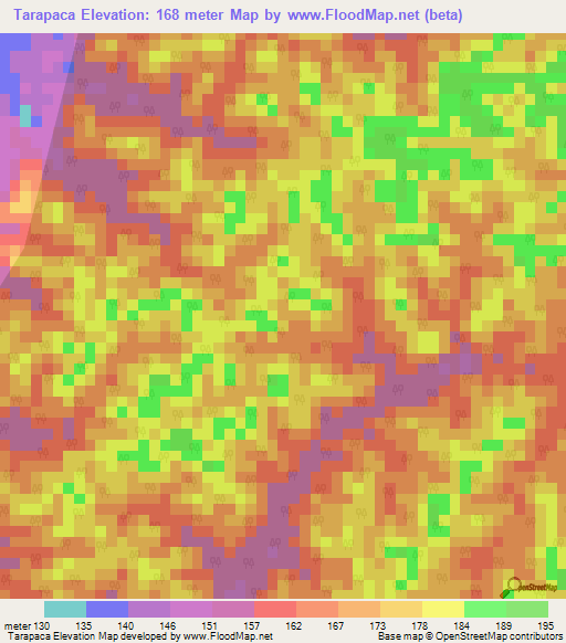Tarapaca,Peru Elevation Map