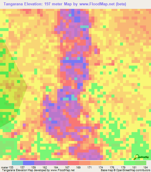 Tangarana,Peru Elevation Map