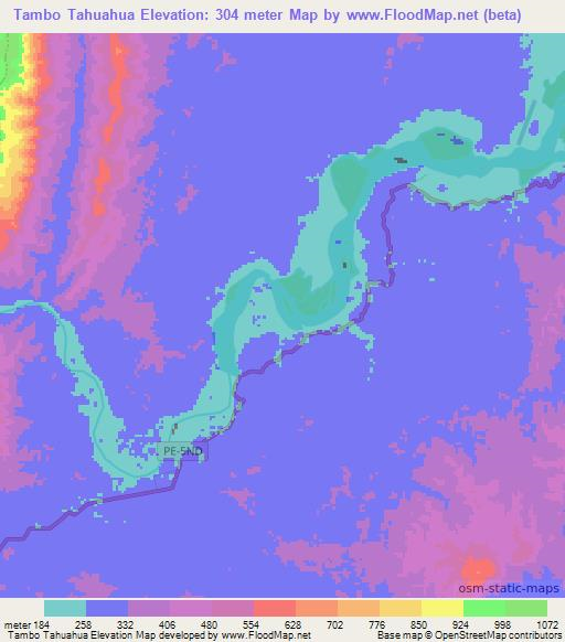 Tambo Tahuahua,Peru Elevation Map