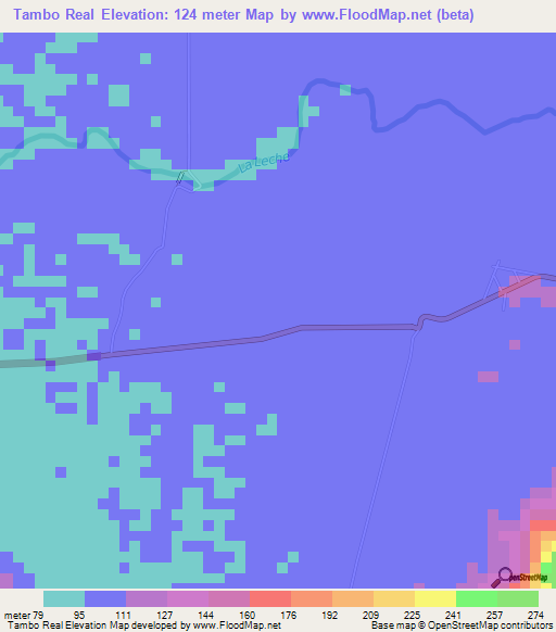 Tambo Real,Peru Elevation Map