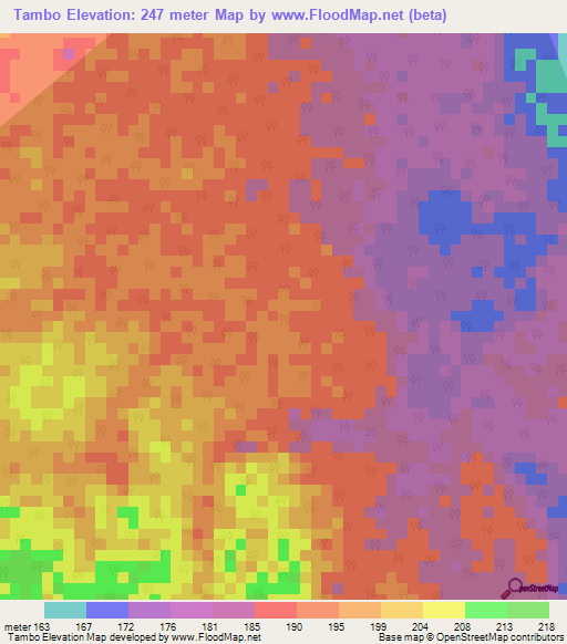 Tambo,Peru Elevation Map