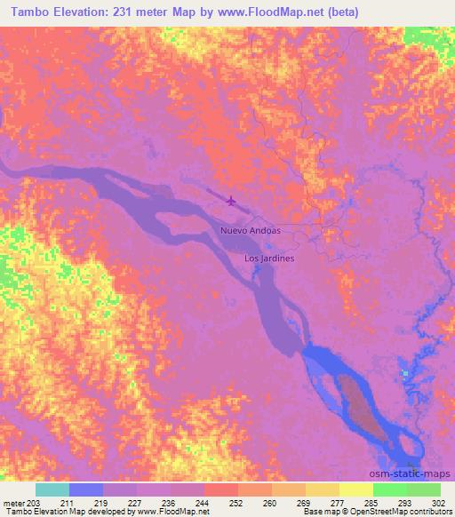 Tambo,Peru Elevation Map