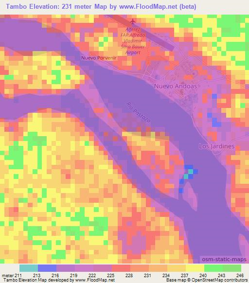 Tambo,Peru Elevation Map