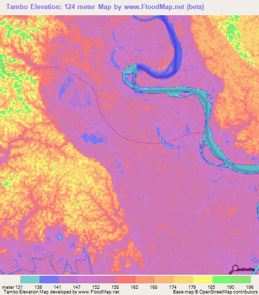Tambo,Peru Elevation Map