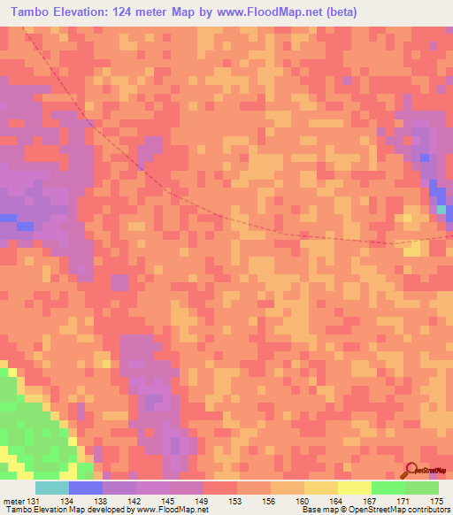 Tambo,Peru Elevation Map