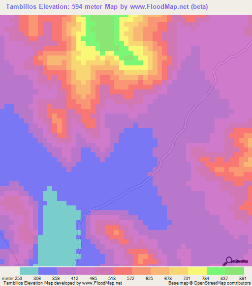 Tambillos,Peru Elevation Map