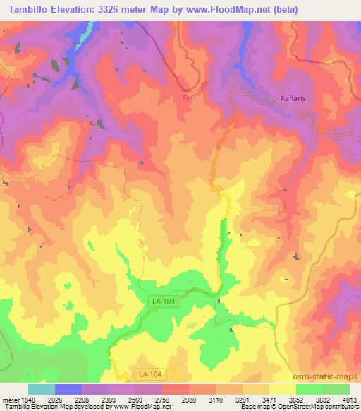 Tambillo,Peru Elevation Map