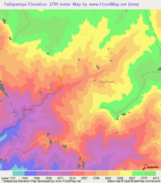 Tallapampa,Peru Elevation Map