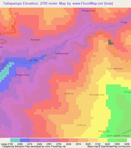 Tallapampa,Peru Elevation Map