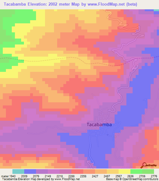 Tacabamba,Peru Elevation Map
