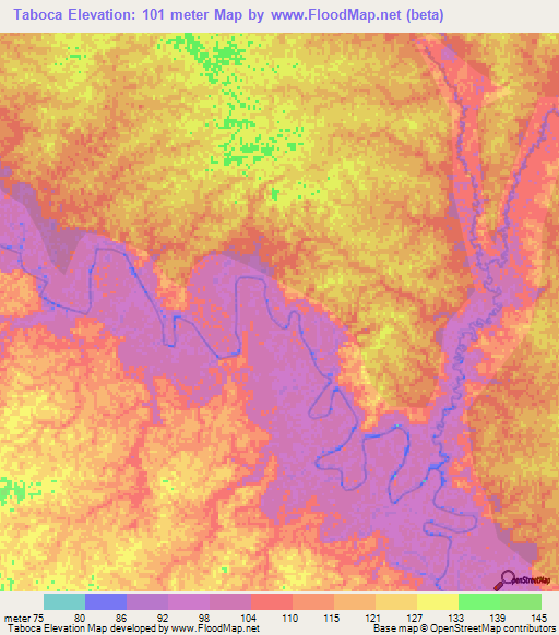Taboca,Peru Elevation Map