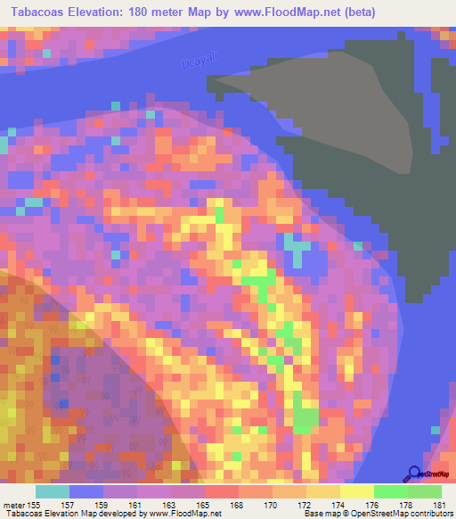 Tabacoas,Peru Elevation Map