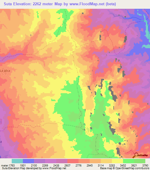Suta,Peru Elevation Map
