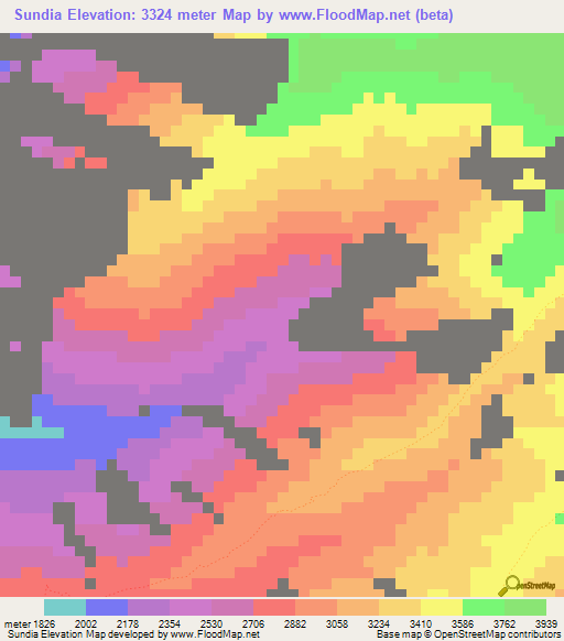 Sundia,Peru Elevation Map