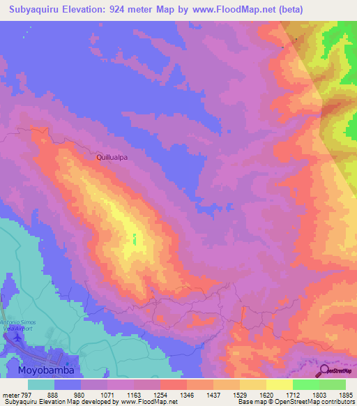 Subyaquiru,Peru Elevation Map