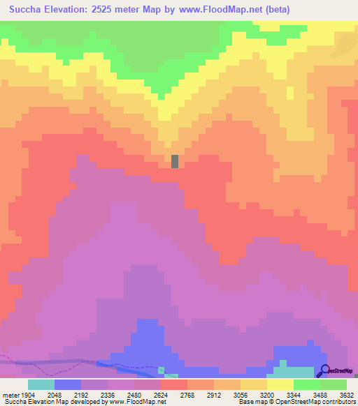 Succha,Peru Elevation Map