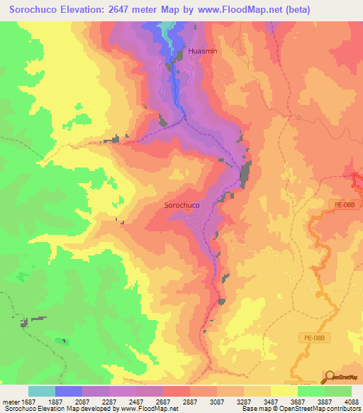 Sorochuco,Peru Elevation Map