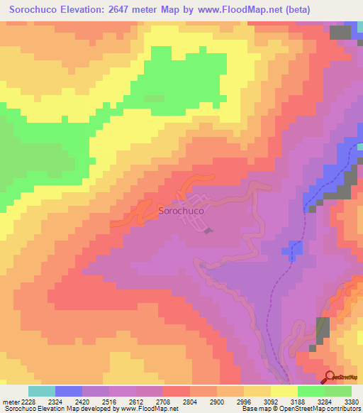 Sorochuco,Peru Elevation Map
