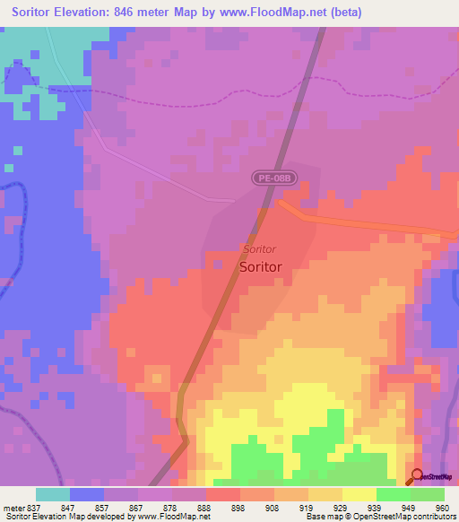 Soritor,Peru Elevation Map