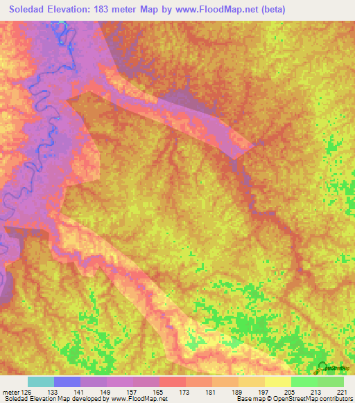 Soledad,Peru Elevation Map