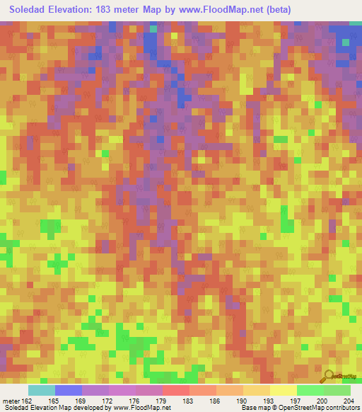 Soledad,Peru Elevation Map