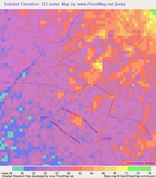 Soledad,Peru Elevation Map