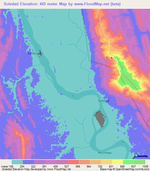 Soledad,Peru Elevation Map
