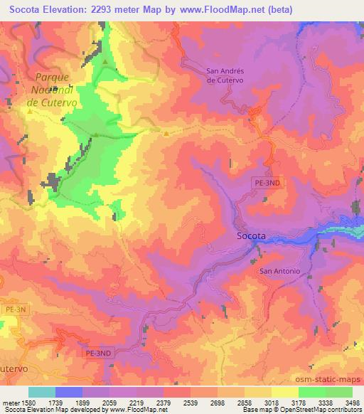 Socota,Peru Elevation Map
