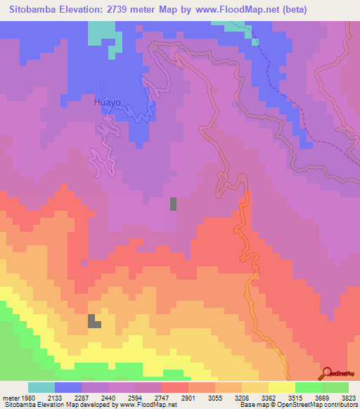 Sitobamba,Peru Elevation Map