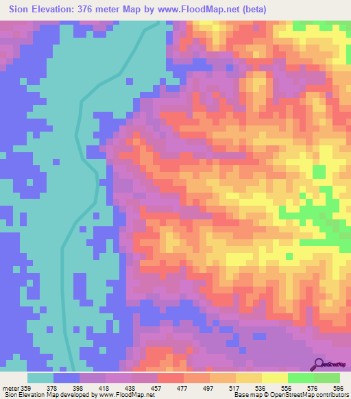 Sion,Peru Elevation Map