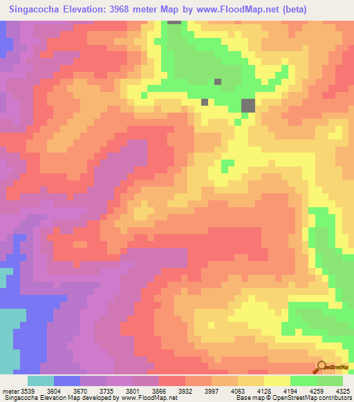 Singacocha,Peru Elevation Map